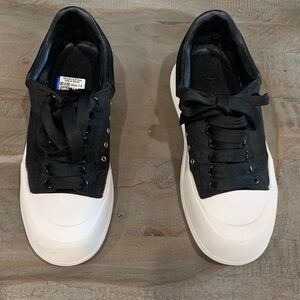 Alexander McQueen Deck Plimsoll Canvas & Suede Sneaker.